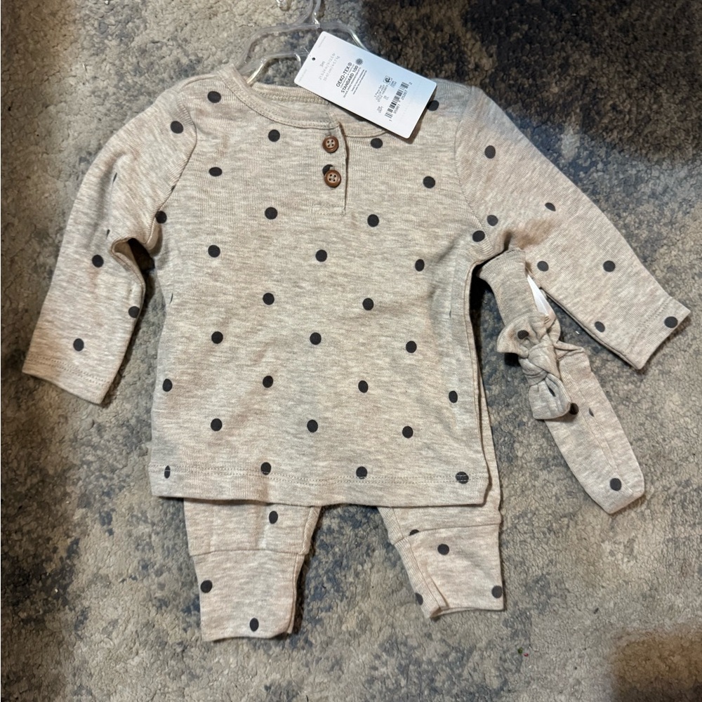 Polka Dot Baby Outfit with Headband